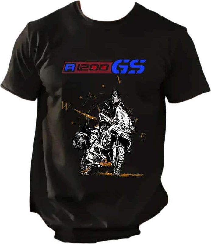 Motorsykkel GS design T-skjorte,  T-skjorte i Svart/blå/hvit/rød
