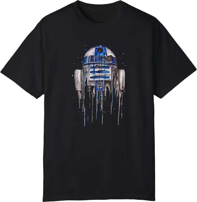 Robot design T-skjorte, svart/hvit/blå