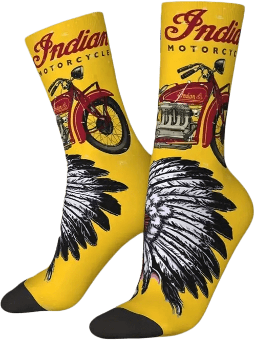 Hovedbilde Indian Motorcycle Design sokker strømper Gul/Svart str 36-44