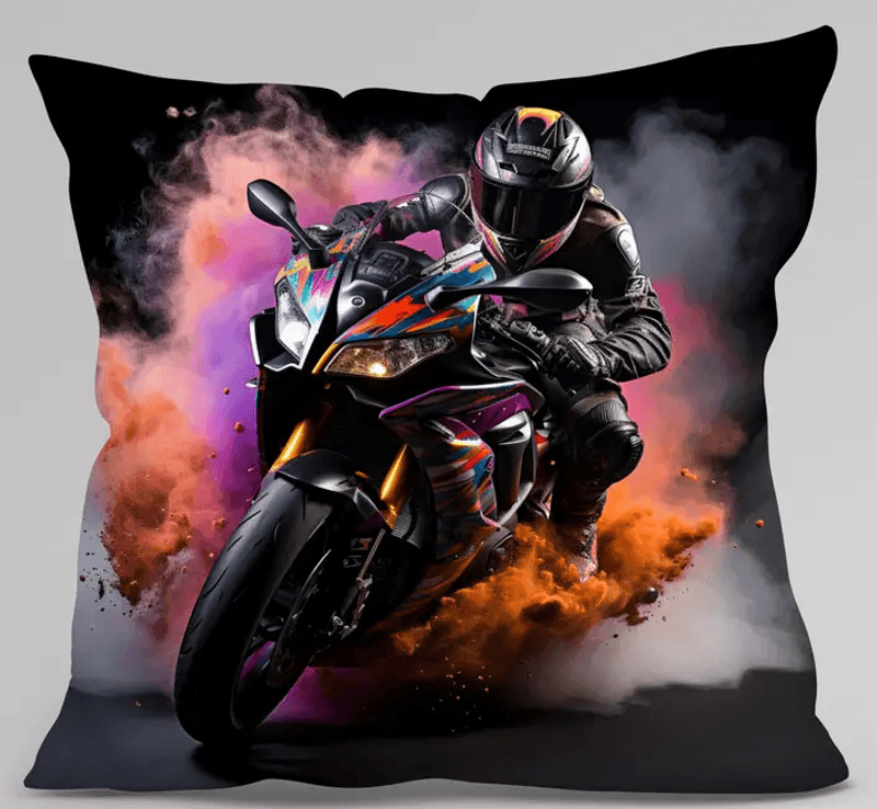 MC putetrekk sportsbike multicolor 45x45cm