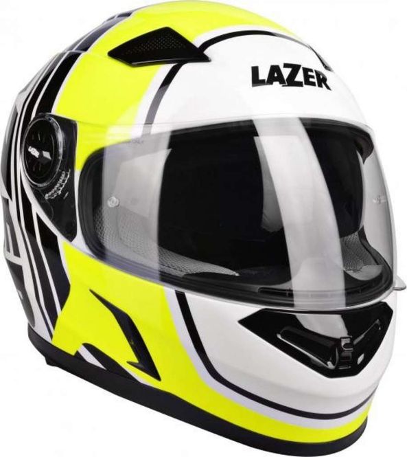 Hovedbilde Lazer Bayamo RACE SPIRIT ( Gul fluo - hvit - svart) helhjelm
