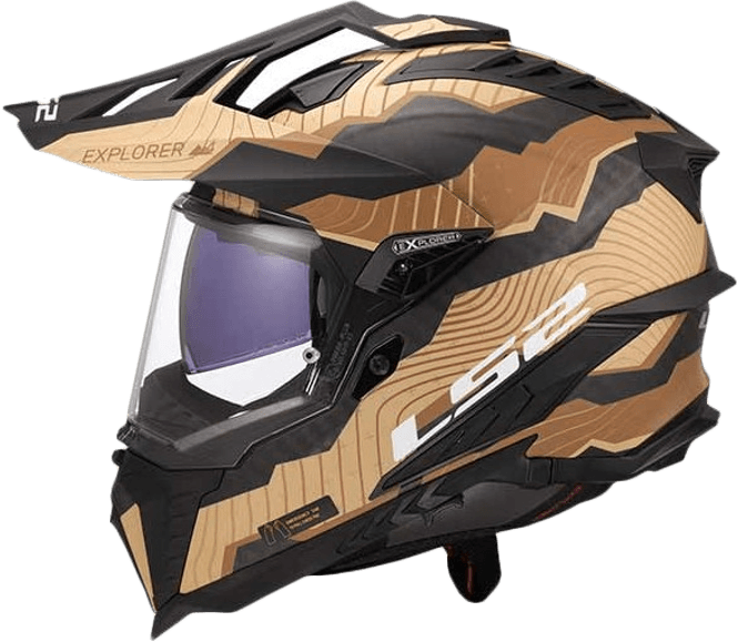 Hovedbilde LS2 MX701 Explorer Trick Carbon Brun/Sand adventure hjelm