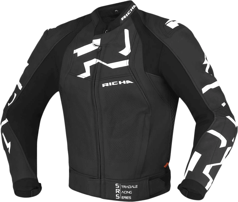 Richa Stradale Racing Skinnjakke Svart/Hvit Tech-Air ready