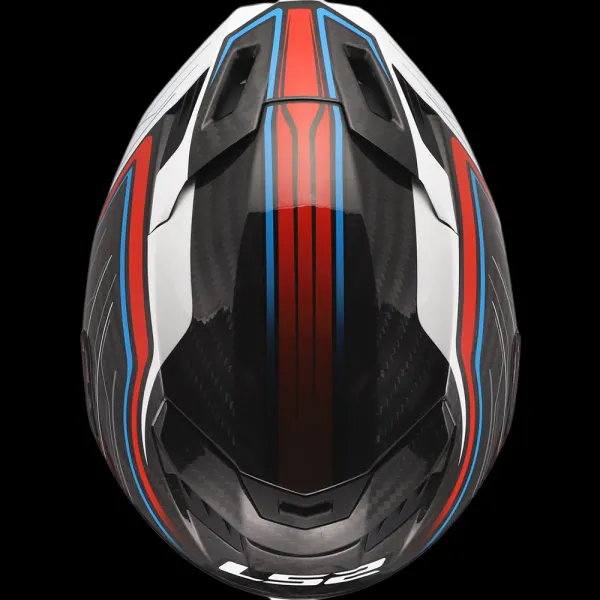 LS2 MC-Hjelm FF807 Dragon Subic Hvit/Bl&aring;/R&oslash;d med solbrille og sotet visir