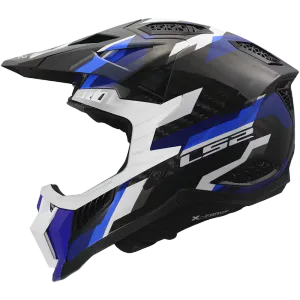 Hovedbilde LS2 MX703 X-Force MX Phantom Bl&aring;/Hvit blank Carbon MX hjelm, 1150gram