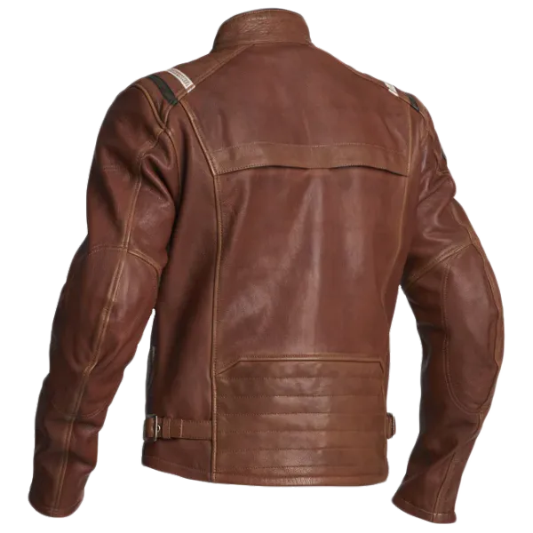 Halvarssons Skalltorp MC-skinnjakke Soft-washed i geit, Brun Cognac AA