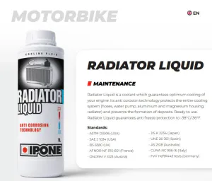 Hovedbilde ipone Radiator Liquid kj&oslash;lev&aelig;ske Universal, kan blandes med alt.  1 L ...