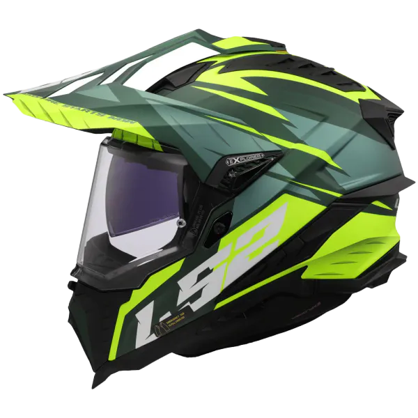 LS2 Endurohjelm MX701 Spire Gul med solbrille og pinlock