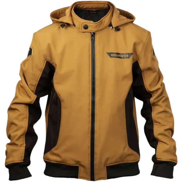 Bullfighter Ghost Softshell MC-Jakke Khaki Brun med AA-skli, skulder og albu -beskyttelse 