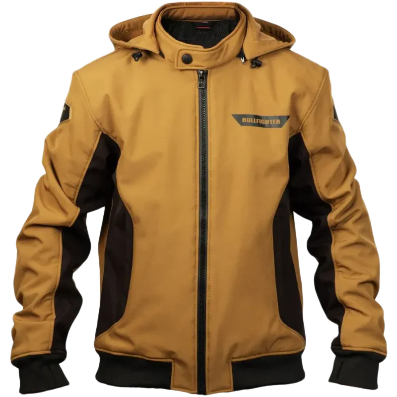 Bullfighter Ghost Softshell MC-Jakke Khaki Brun med AA-skli, skulder og albu -beskyttelse 
