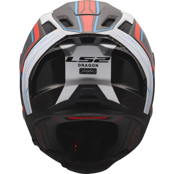 LS2 MC-Hjelm FF807 Dragon Subic Hvit/Bl&aring;/R&oslash;d med solbrille og sotet visir