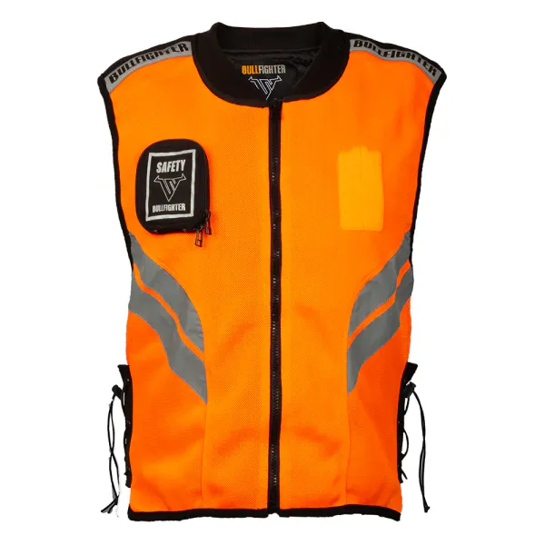 Bullfighter Oransje MC-Vest m/Borrel&aring;s For Patch L eller Skole