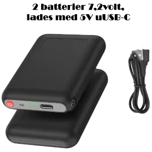 Hovedbilde Bullfighter Batterier Til Varmehansker med USB-C, 2stk med ladekabel