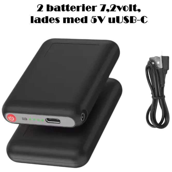 Hovedbilde Bullfighter Batterier Til Varmehansker med USB-C, 2stk med ladekabel