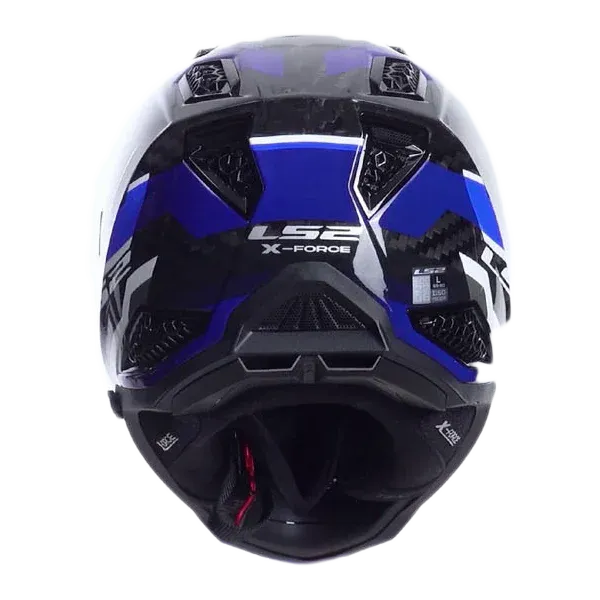 LS2 MX703 X-Force MX Phantom Bl&aring;/Hvit blank Carbon MX hjelm, 1150gram