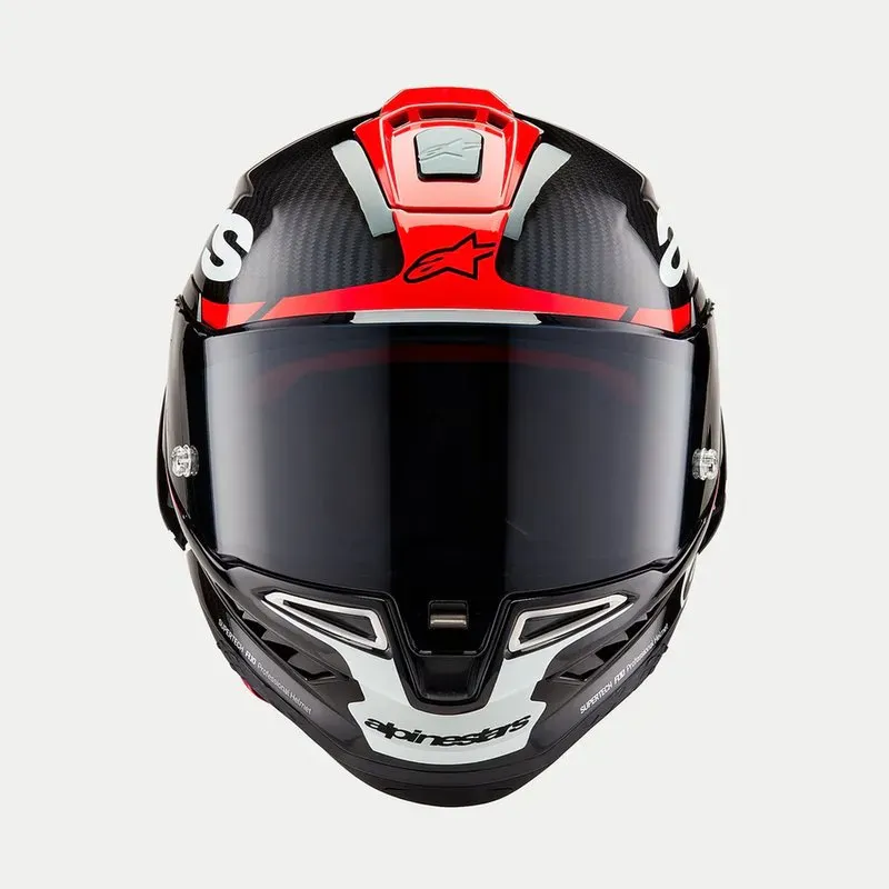 Alpinestars Hjelm Supertech R10 Element Svart/Carb/Fluo Rød/