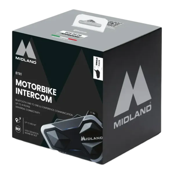 Midland BTR1 Singlepack UNIVERSAL intercom med 40mm RCF speakers