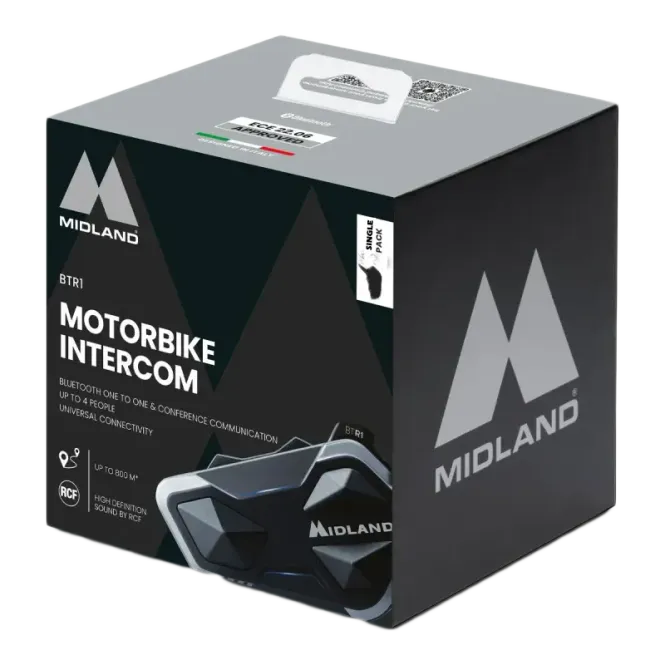Hovedbilde Midland BTR1 Singlepack UNIVERSAL intercom med 40mm RCF speakers