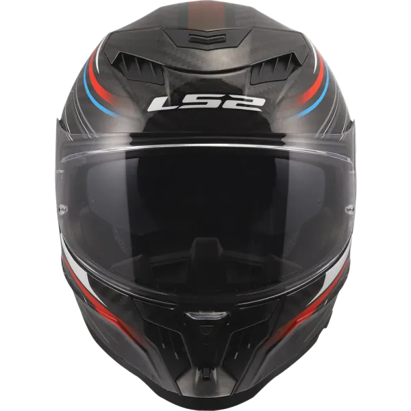 LS2 MC-Hjelm FF807 Dragon Subic Hvit/Bl&aring;/R&oslash;d med solbrille og sotet visir