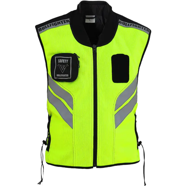 Bullfighter Gul MC-Vest m/Borrel&aring;s For Patch L eller Skole refleksvest