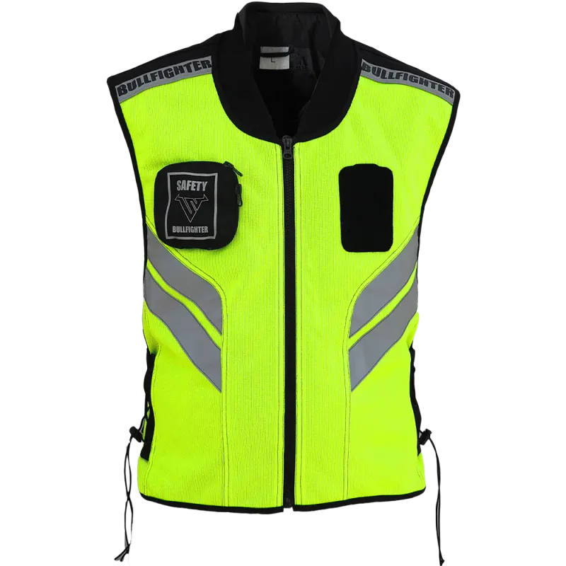 Bullfighter Gul MC-Vest m/Borrelås For Patch L eller Skole refleksvest