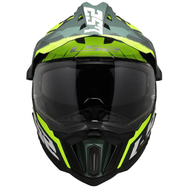 LS2 Endurohjelm MX701 Spire Gul med solbrille og pinlock